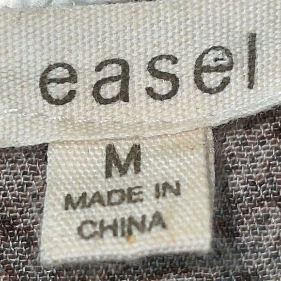 easel lace trimmed simple print dress with elbow sleeves size medium - Picture 9 of 11